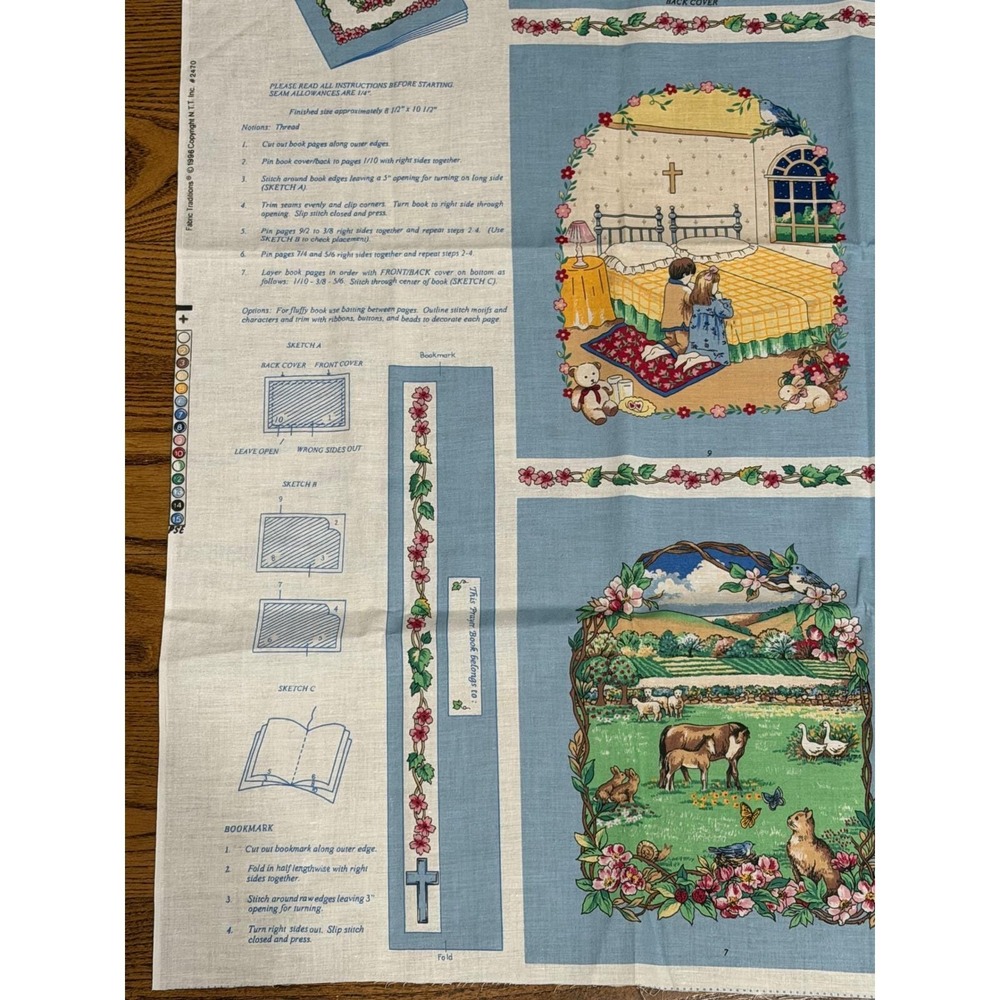 Vintage Children's Prayer Book Fabric Panel Cloth Book Cut Sew Christian 1996 - Picture 5 of 7